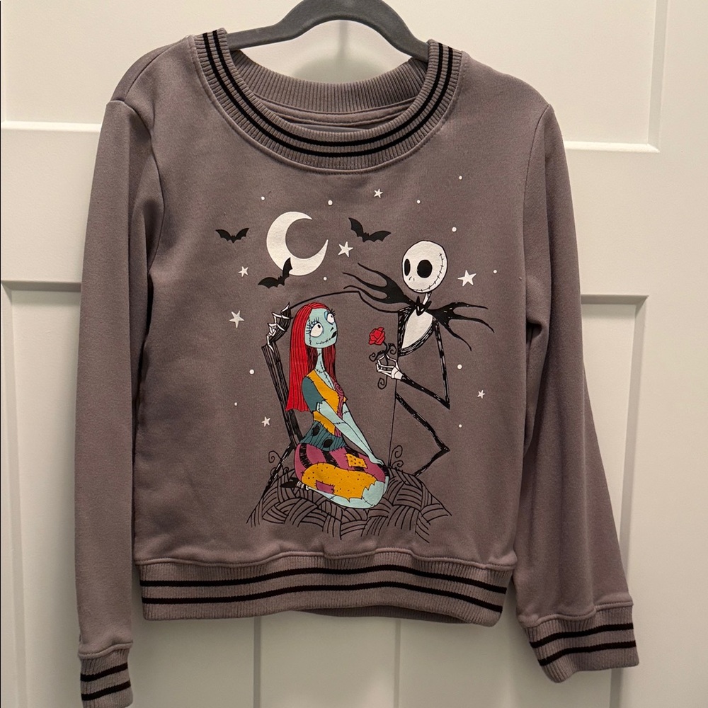 Disney Gray Nightmare Before Christmas Sweatshirt